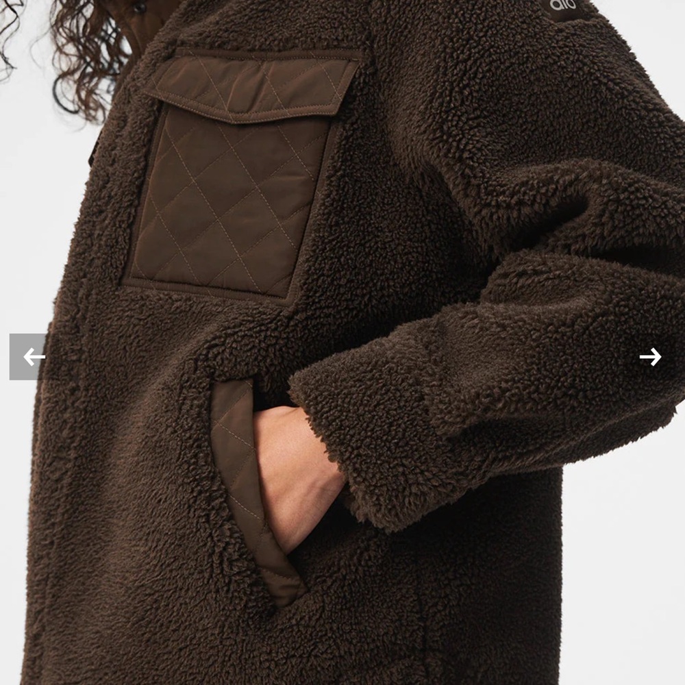 ALO Yoga Dark Brown Teddy Jacket-SOLD OUT - Picture 3 of 4